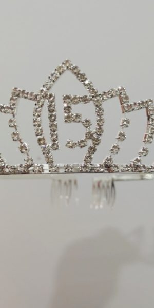 Tiara Para Quinceañera Corona Tocado Con El Numero 15