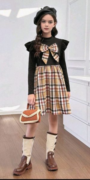 Vestido niña casual cafe