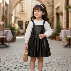 vestido conjunto en cuerina