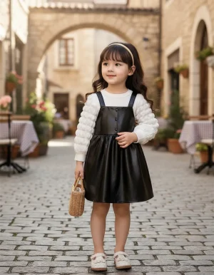 vestido conjunto en cuerina