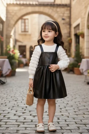 vestido conjunto en cuerina