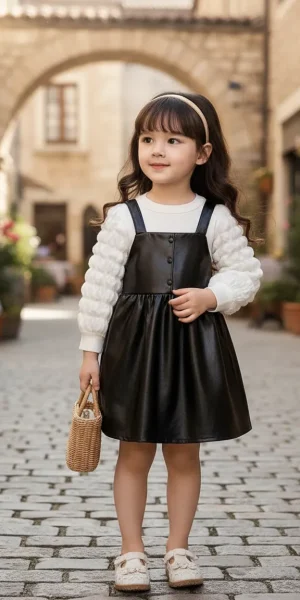 vestido conjunto en cuerina