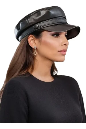 Boina Sombrero Dama Mujer Cuerina