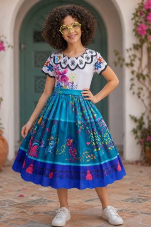 Vestido Encanto Disfraz Mirabel Madrigal Niñas Fiestas