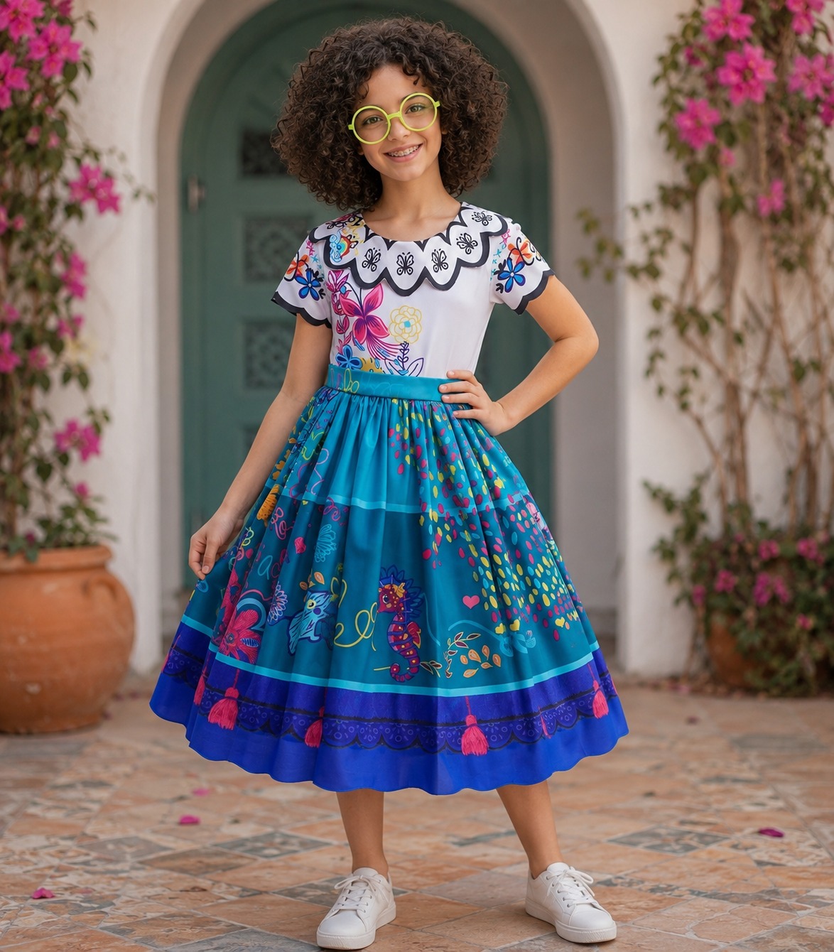 Vestido Encanto Disfraz Mirabel Madrigal Niñas Fiestas