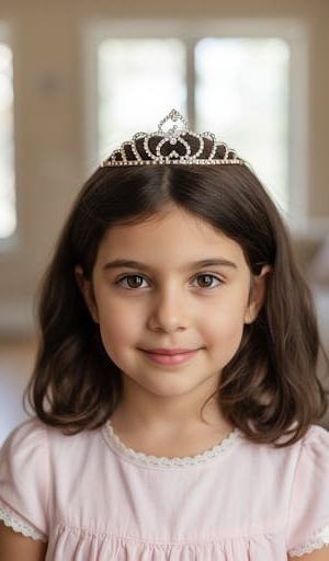 corona plateada para niña