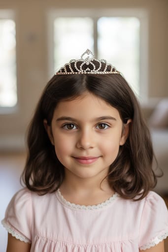 corona plateada para niña