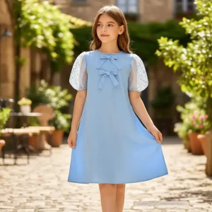 vestido casual elegante azul