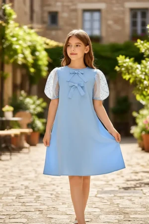 vestido casual elegante azul