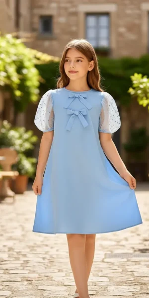 vestido casual elegante azul