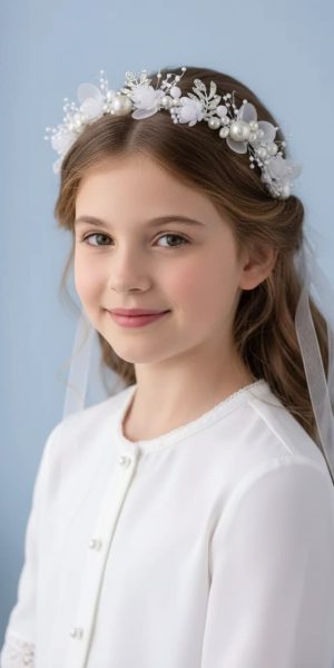 Corona plateada para niña