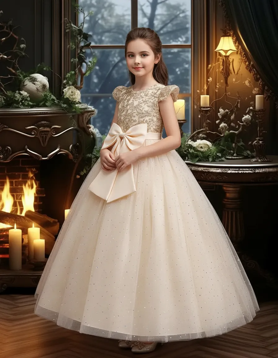 Vestido de Niña Elegante para Grados, Cumpleaños y Fiestas