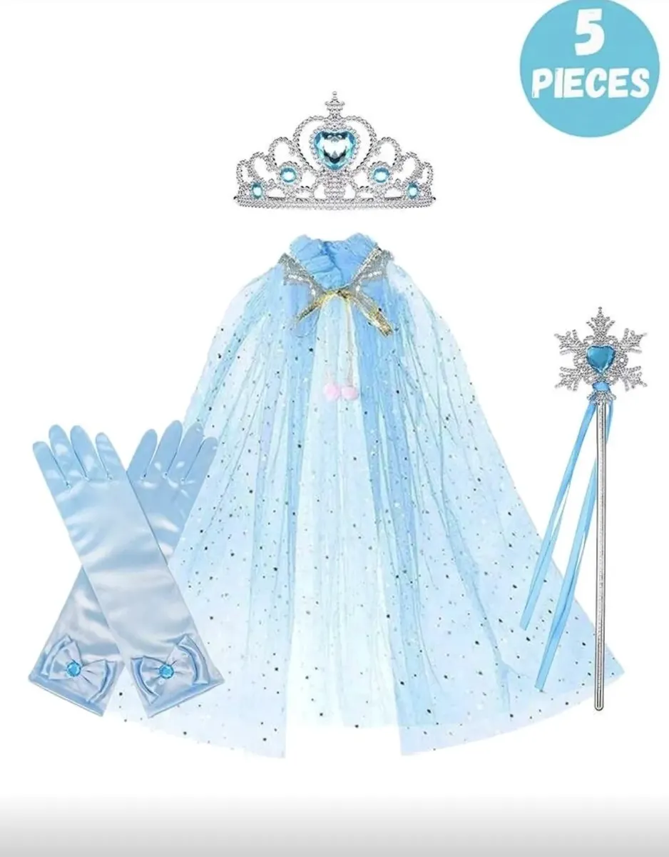 Kit Disfraz Princesa Frozen Elsa Accesorios Para Niñas