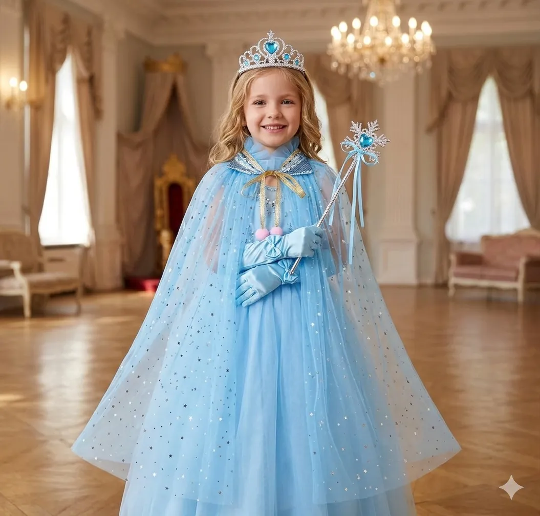 Kit Disfraz Princesa Frozen Elsa Accesorios Para Niñas
