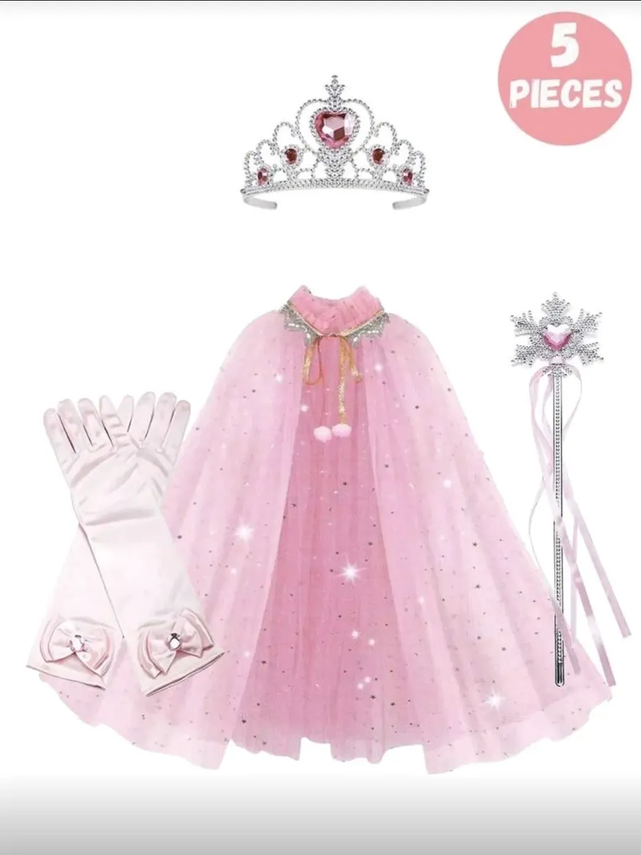 Kit Disfraz Princesa Frozen Elsa Accesorios Para Niñas