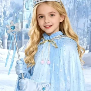 Kit Disfraz Princesa Frozen Elsa Accesorios Para Niñas