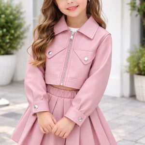 conjunto niña en cuerina