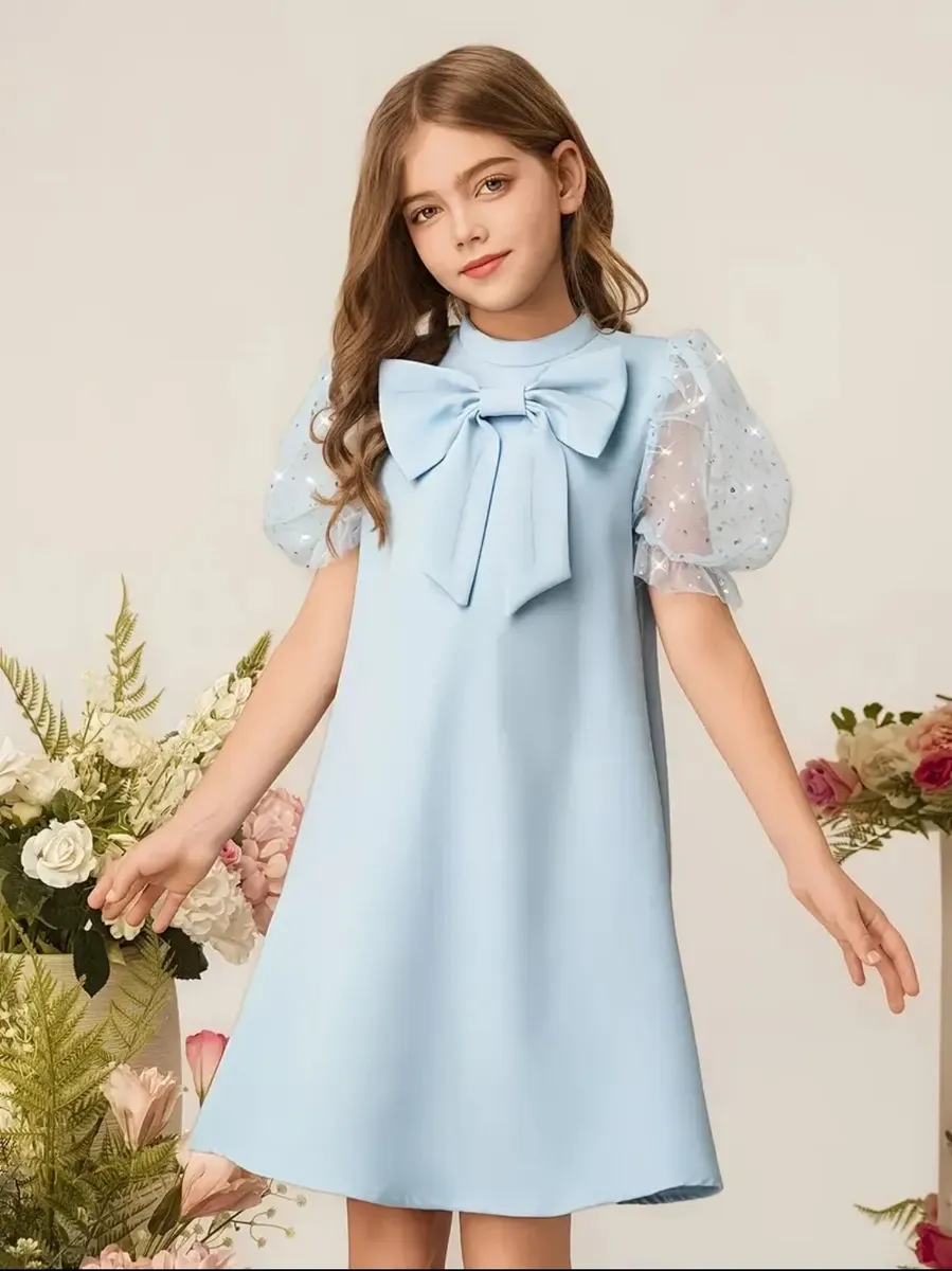 vestido niña azul