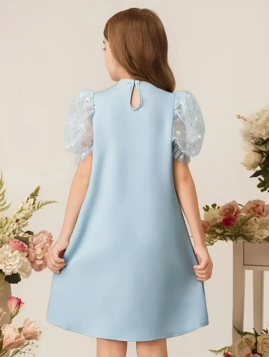 vestido niña azul