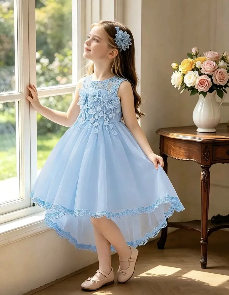 vestido para niña azul