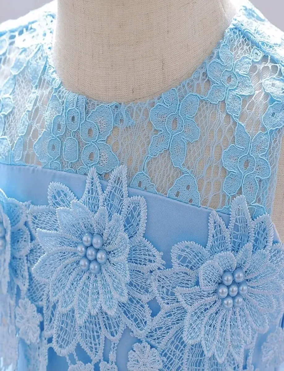 vestido para niña azul