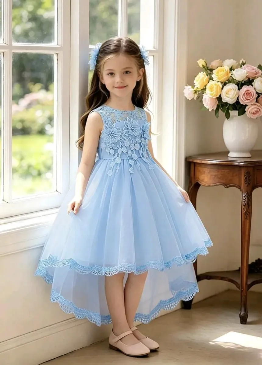 vestido para niña azul