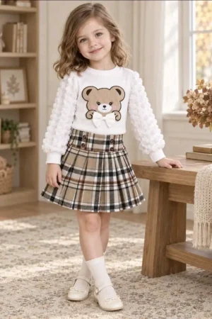 Conjunto De Ropa Para Niña Diseño Escosés