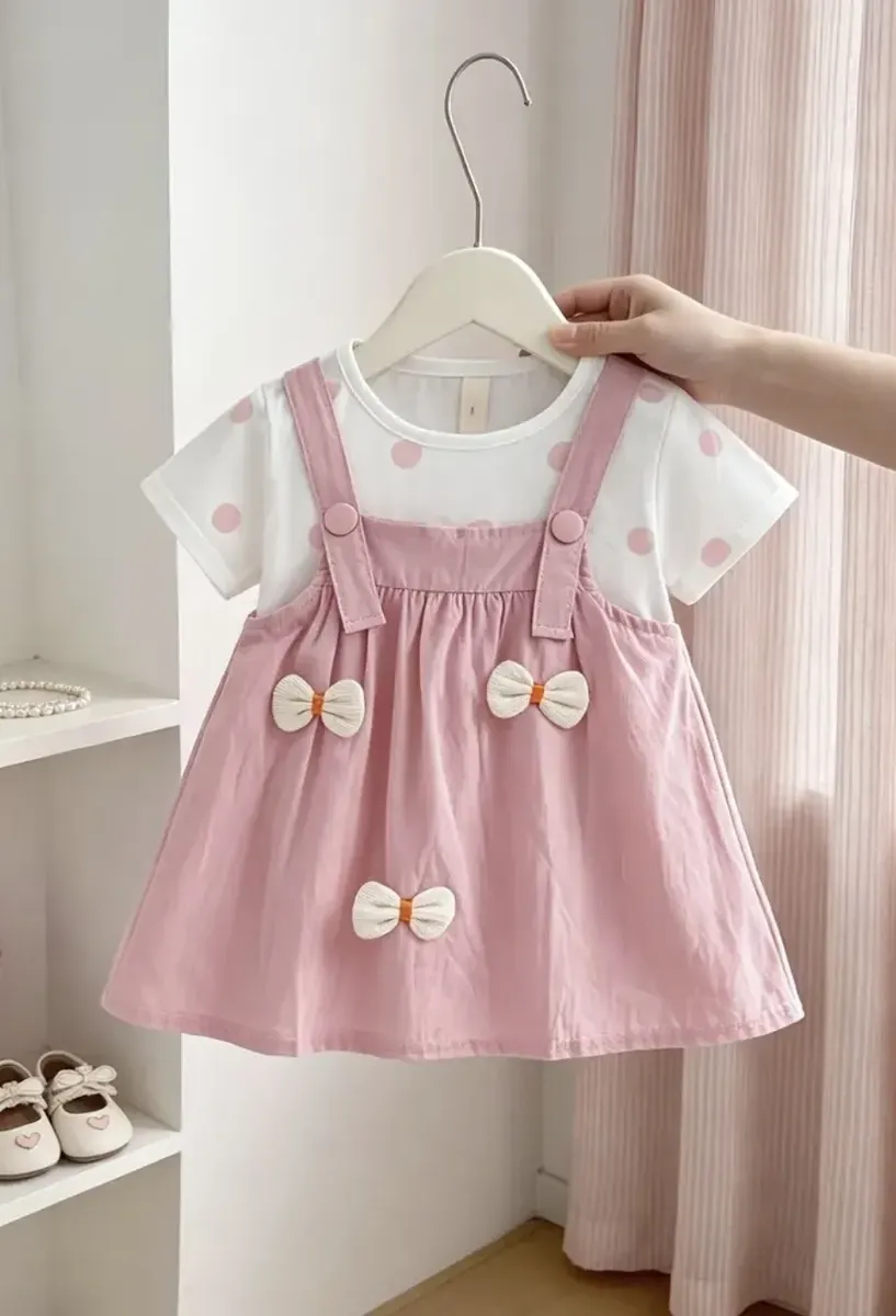 Vestido Casual Para Bebé Niña Manga Corta